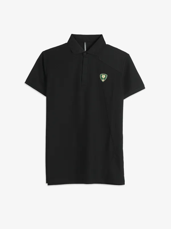 CHOPSTIC black cotton polo t-shirt