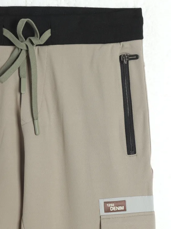 CHOPSTICK beige cargo track pant