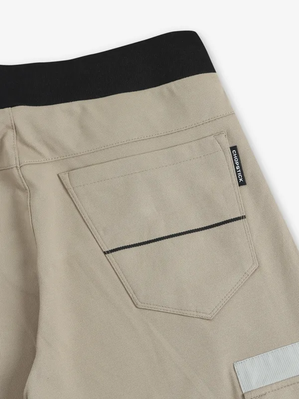 CHOPSTICK beige cargo track pant