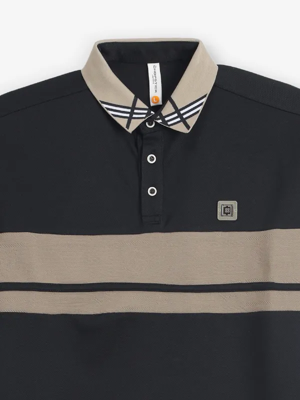 CHOPSTICK black color block cotton t-shirt