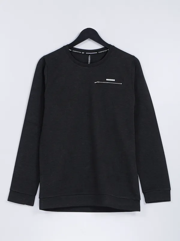 Chopstick black cotton full sleeves t shirt
