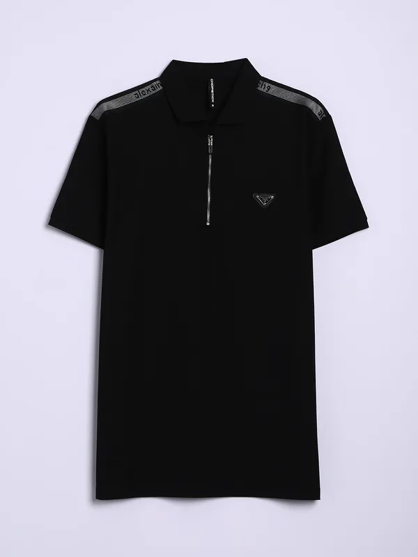 Chopstick black cotton plain t shirt