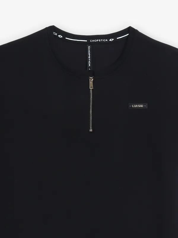 CHOPSTICK black plain cotton t-shirt for men