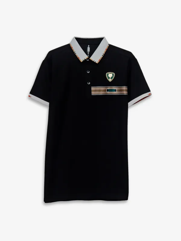 Chopstick black polo cotton t shirt