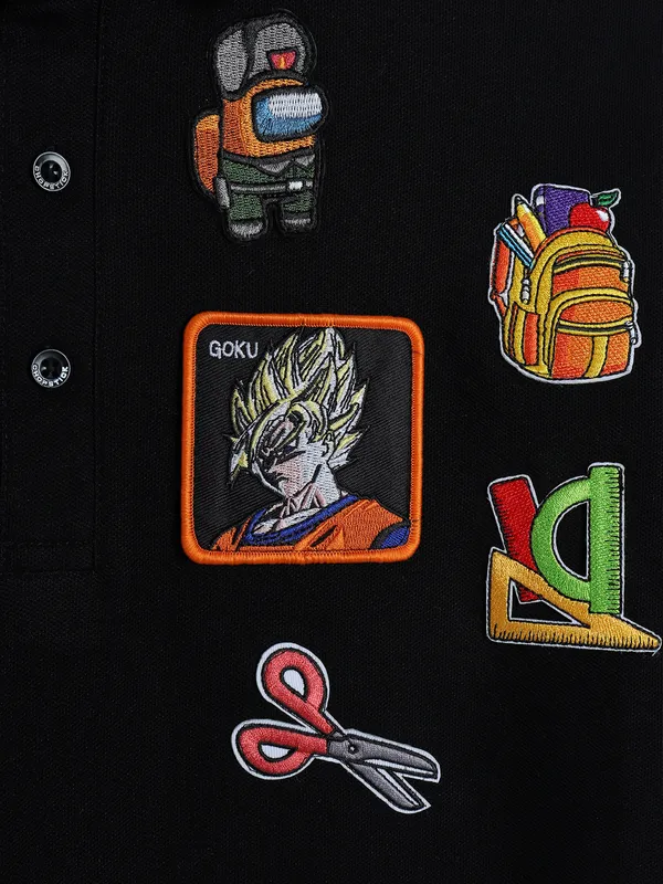 CHOPSTICK black polo t-shirt
