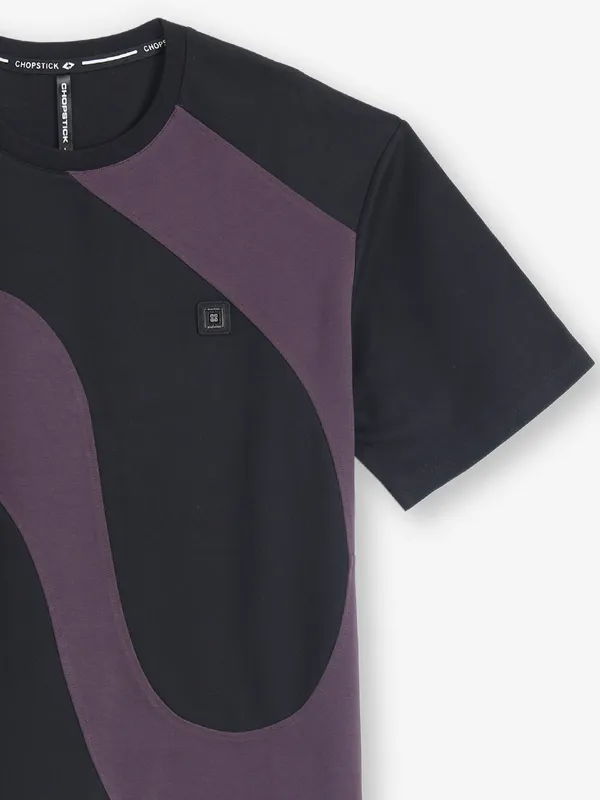 CHOPSTICK black printed t-shirt in cotton