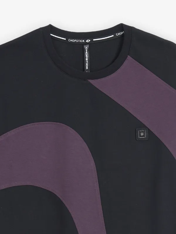 CHOPSTICK black printed t-shirt in cotton