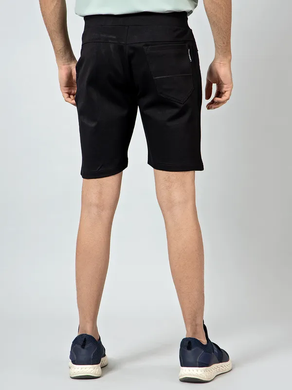 Chopstick black solid style shorts in cotton
