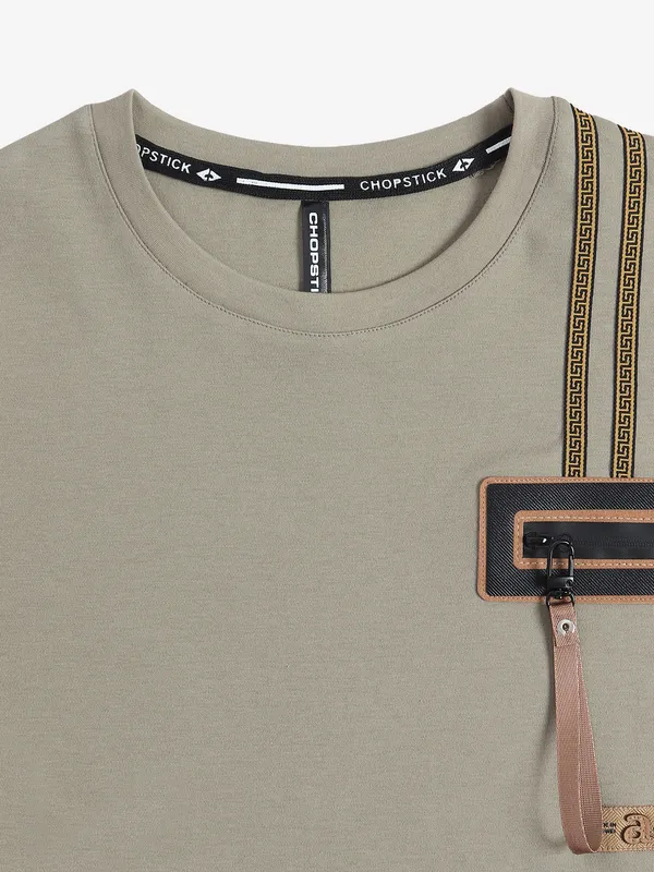 Chopstick beige cotton t-shirt