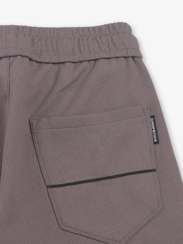 CHOPSTICK brown cotton track pant for men