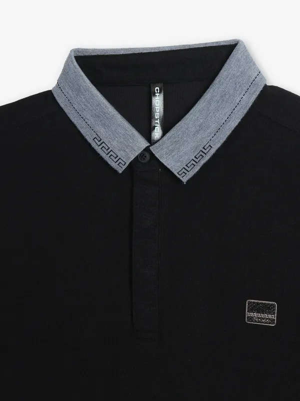 CHOPSTICK casual black t-shirt