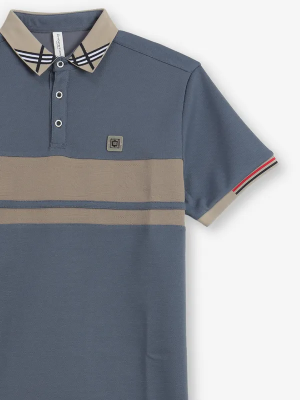 CHOPSTICK color block cotton t-shirt in grey