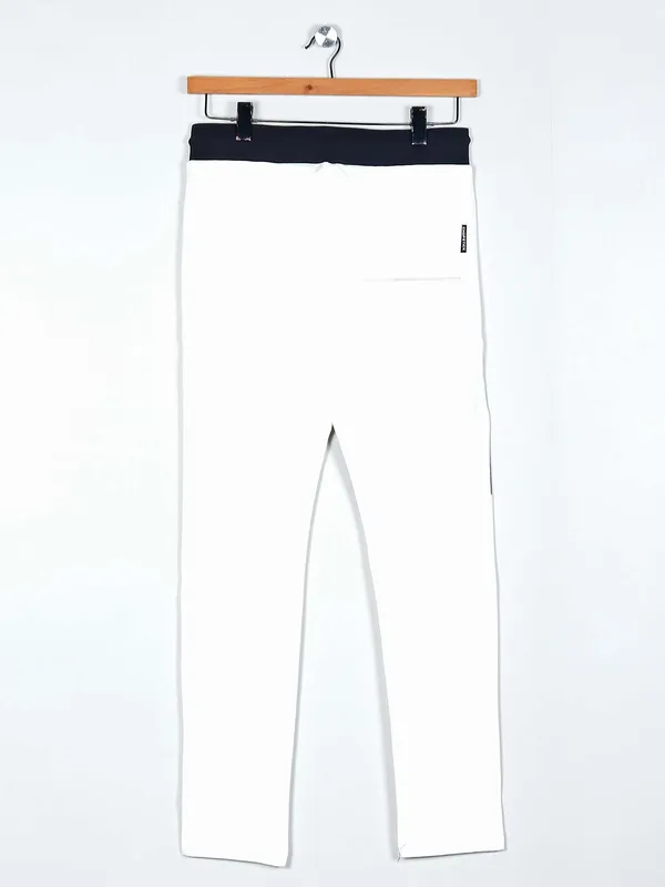 Chopstick comfort fit white track pant