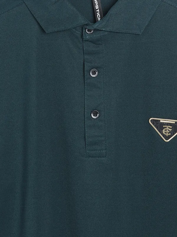 Chopstick cotton teal blue plain t-shirt