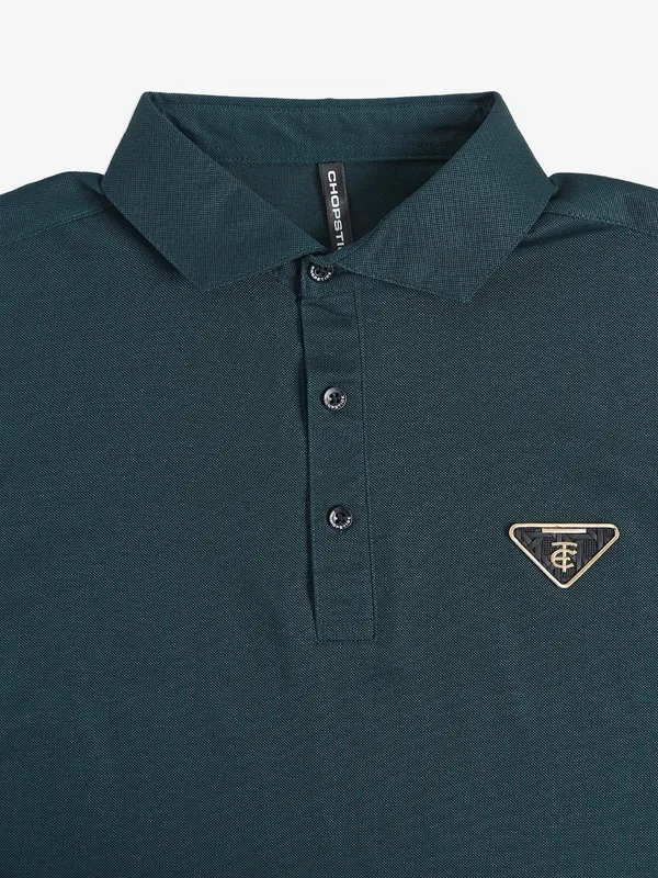 Chopstick cotton teal blue plain t-shirt