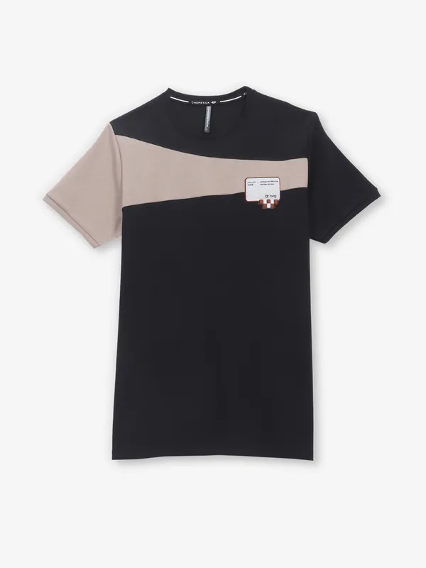 CHOPSTICK cotton black slim fit t-shirt
