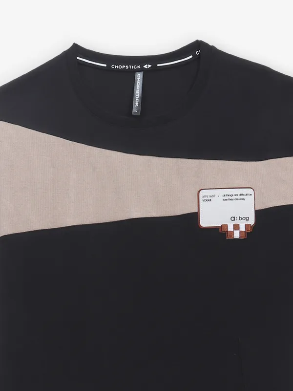 CHOPSTICK cotton black slim fit t-shirt