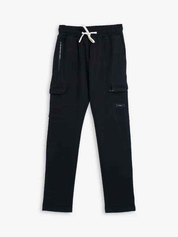 Chopstick cotton black track pant
