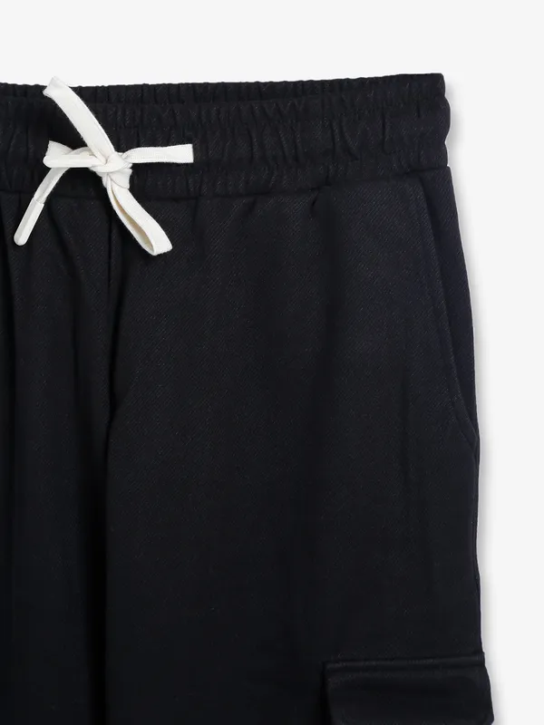 Chopstick cotton black track pant