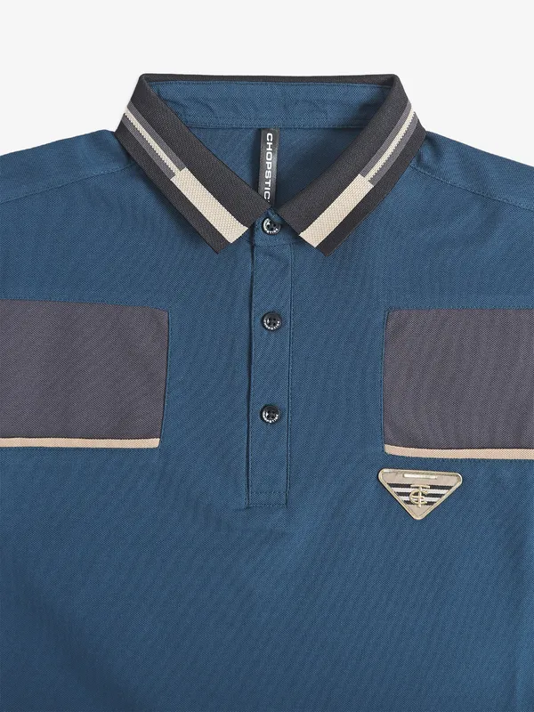 Chopstick cotton blue polo t-shirt