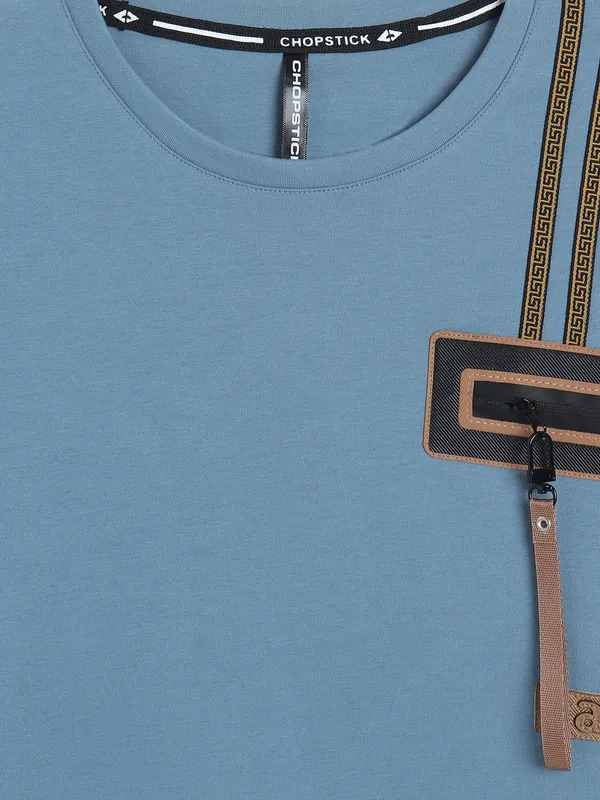 Chopstick cotton blue t-shirt