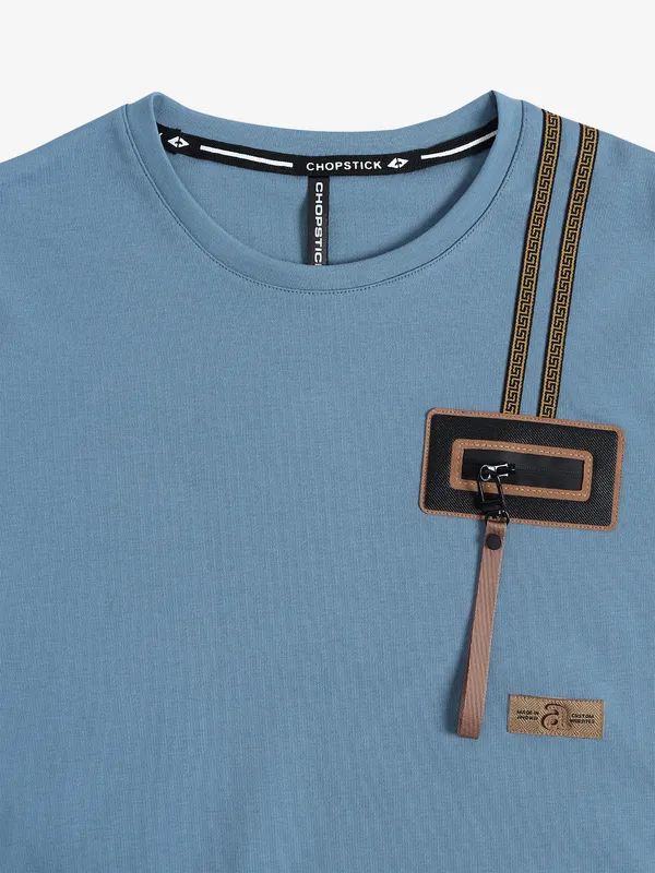 Chopstick cotton blue t-shirt