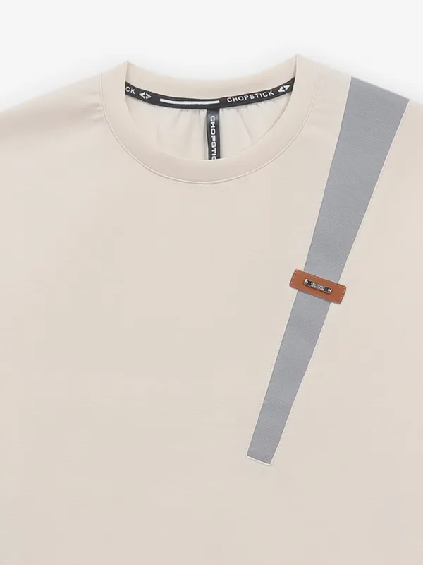 CHOPSTICK cotton casual black slim fit t-shirt