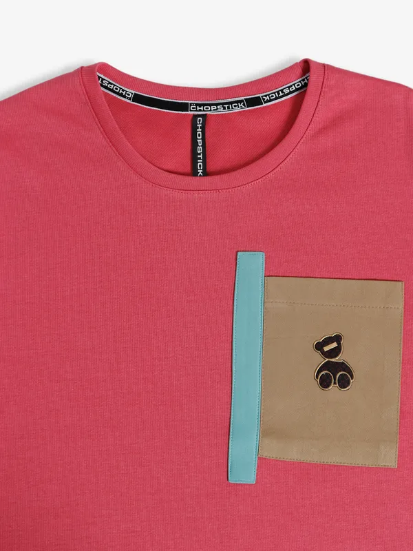 Chopstick cotton coral pink t shirt