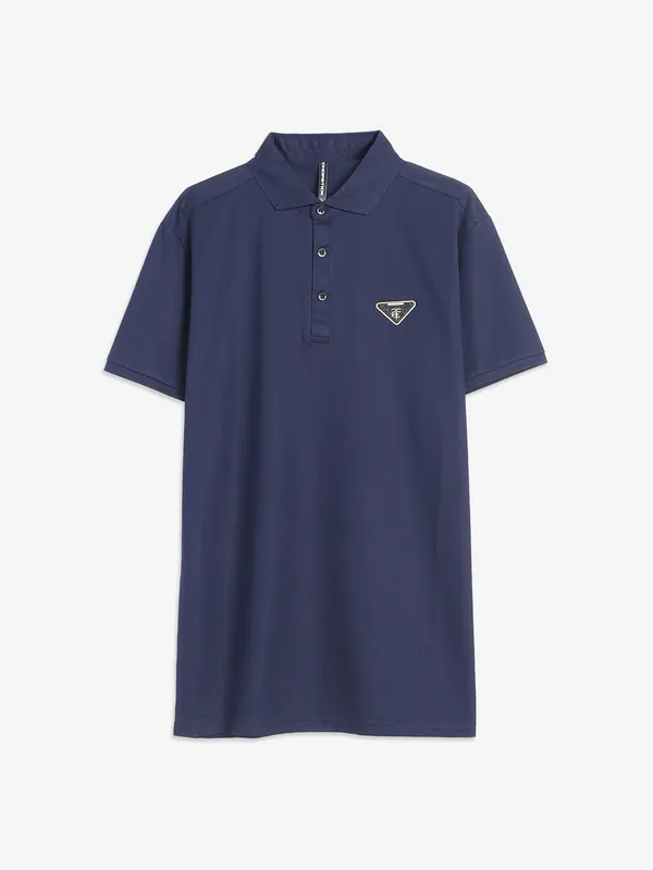 Chopstick cotton navy plian t-shirt