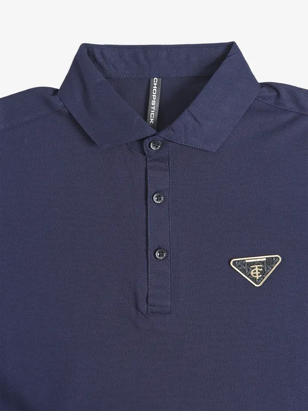 Chopstick cotton navy plian t-shirt