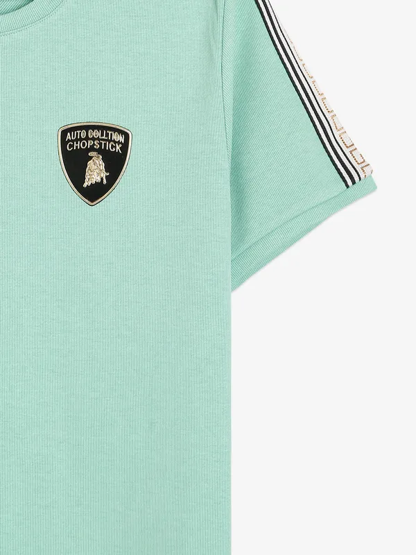 Chopstick cotton pista green t shirt