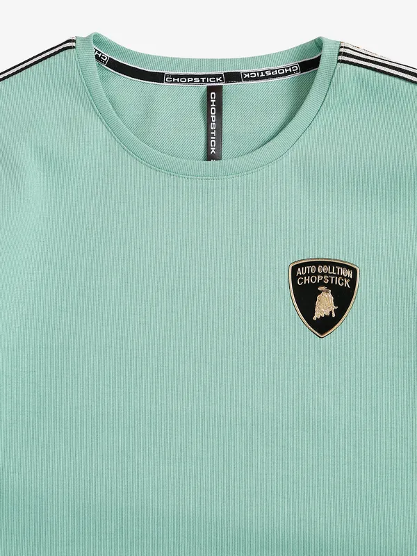 Chopstick cotton pista green t shirt