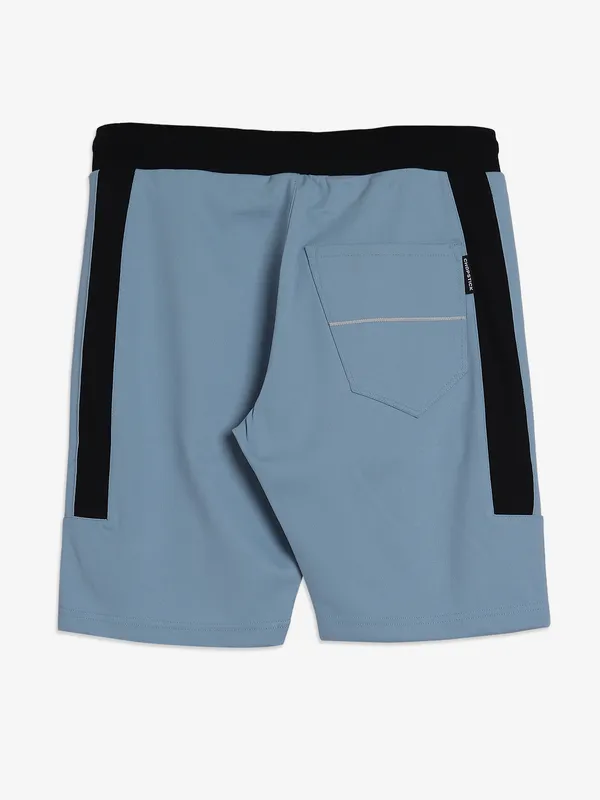 CHOPSTICK cotton plain blue shorts