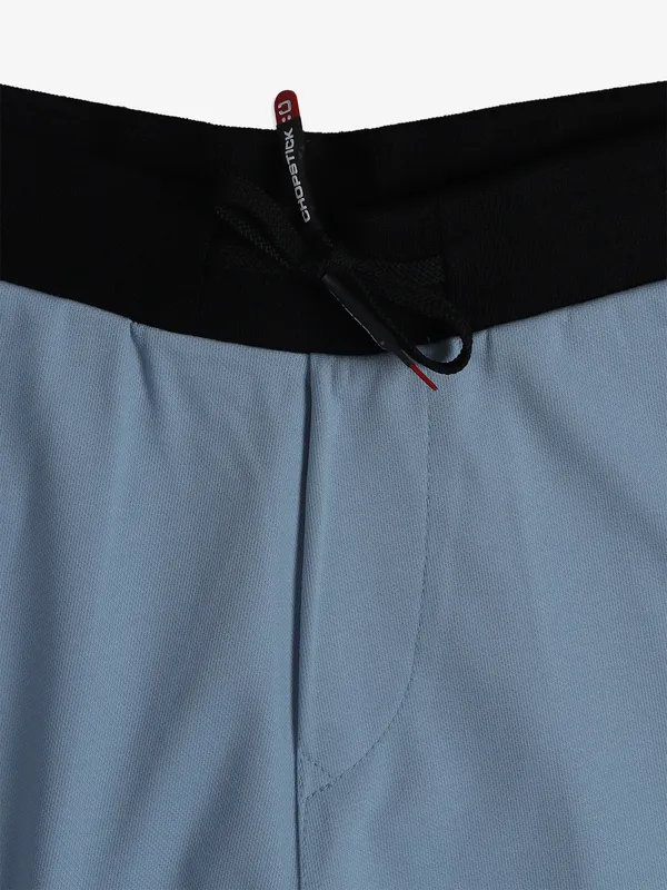 CHOPSTICK cotton plain blue shorts