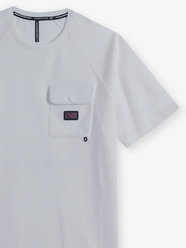 CHOPSTICK cotton plain white t-shirt