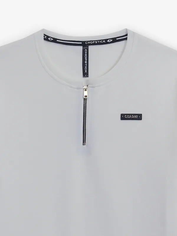 CHOPSTICK cotton white plain t-shirt