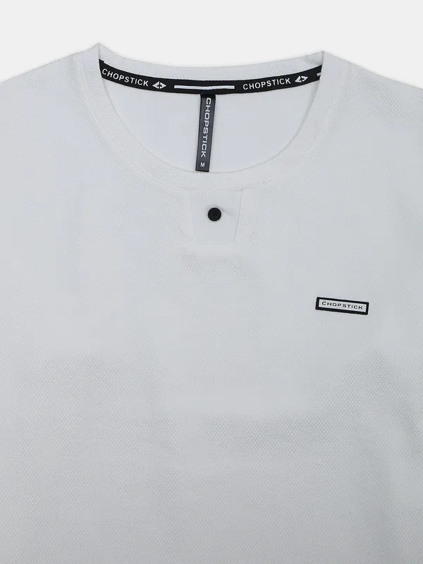 Chopstick cotton white t shirt for men