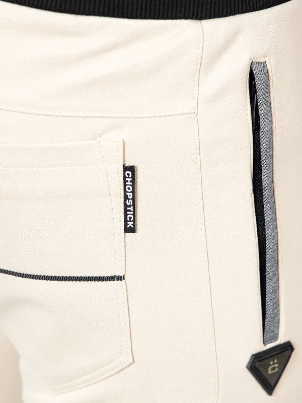 Chopstick cream comfortable track pant
