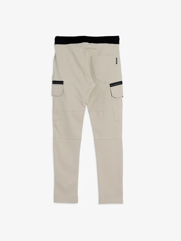 Chopstick cream cotton track pant