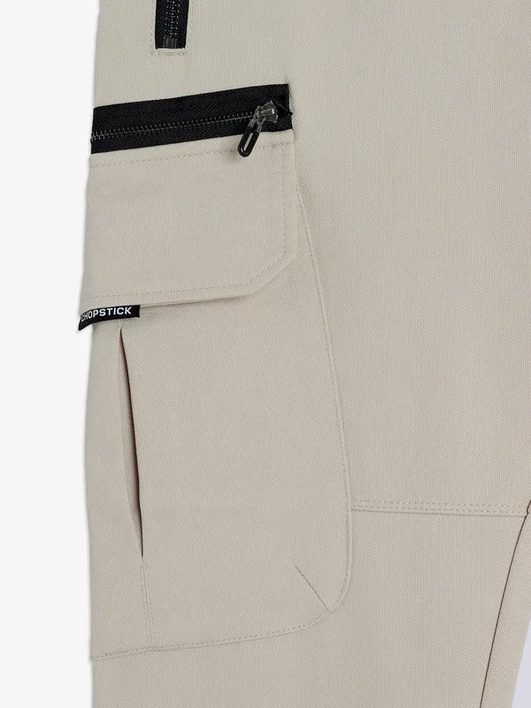 Chopstick cream cotton track pant