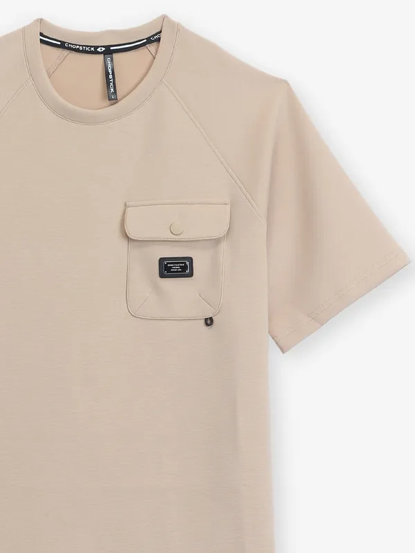 CHOPSTICK cream t-shirt with pocket