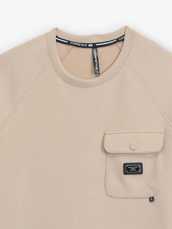 CHOPSTICK cream t-shirt with pocket