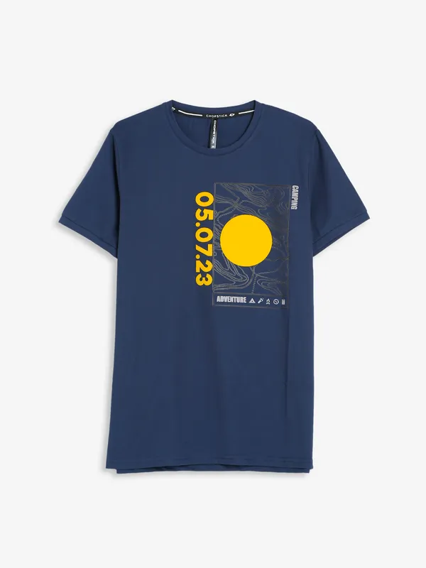 Chopstick dark blue cotton t shirt