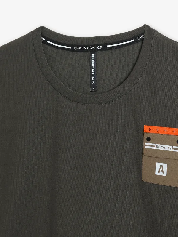 CHOPSTICK green cotton t-shirt