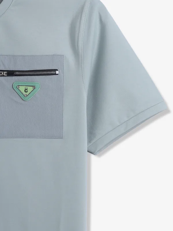 CHOPSTICK grey plain cotton t-shirt