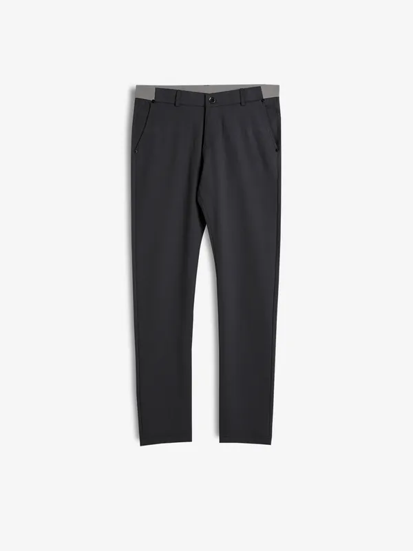 CHOPSTICK grey solid cotton track pant