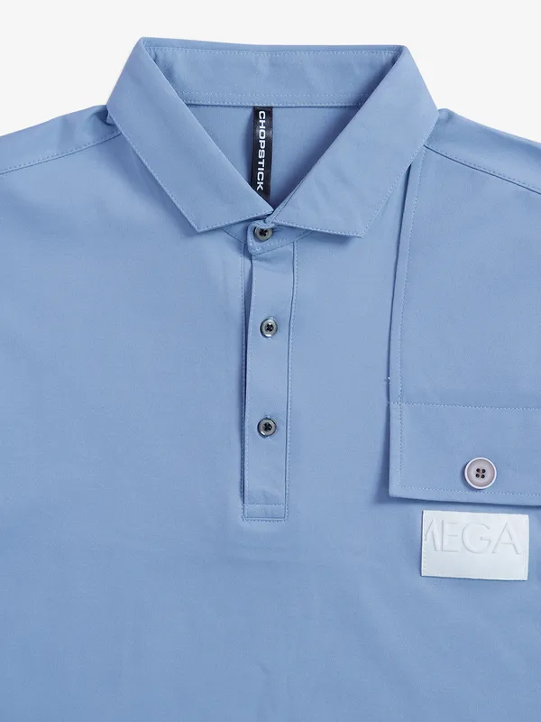 Chopstick light blue plain polo t shirt