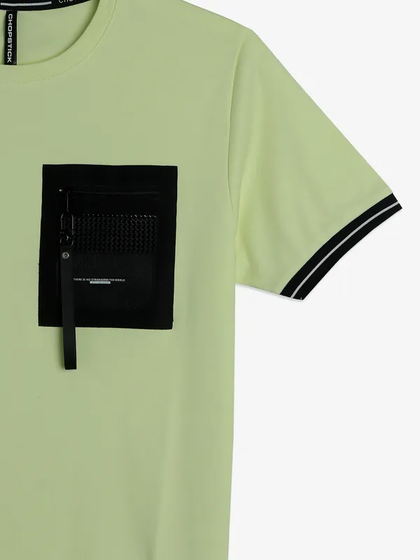 CHOPSTICK light green plain t-shirt