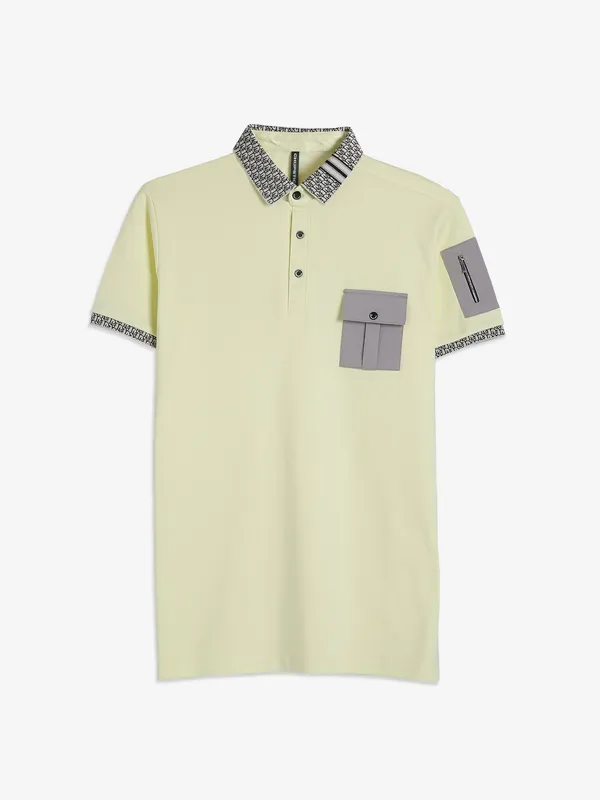 Chopstick light yellow plain t-shirt