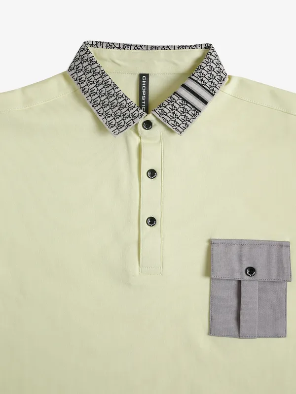 Chopstick light yellow plain t-shirt